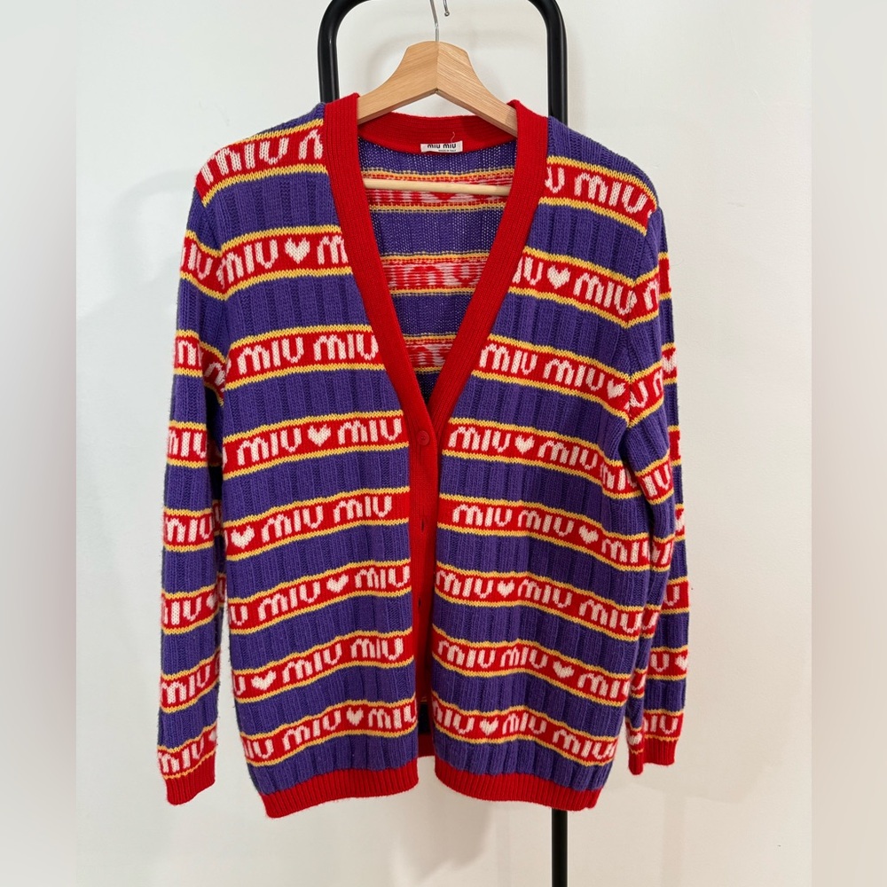 Miu Miu Logo cardigan